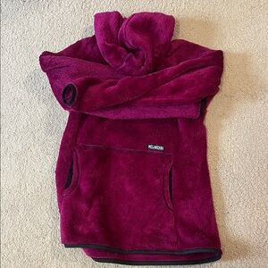 Melanzana Plush Hoodie in Deep Magenta